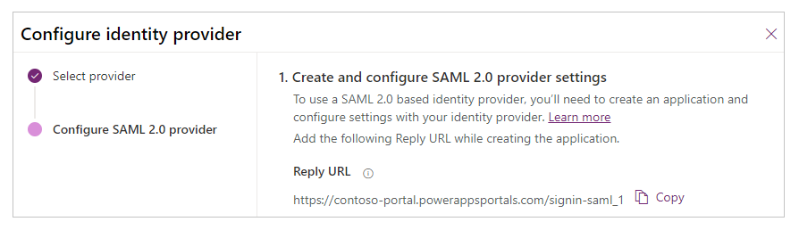 Créer une application SAML 2.0.