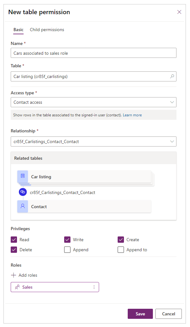 Contoso Limited - accès contacts.