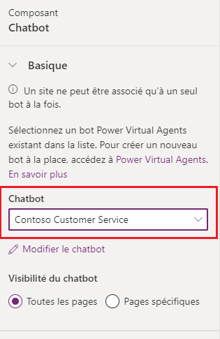 Sélectionnez votre bot.