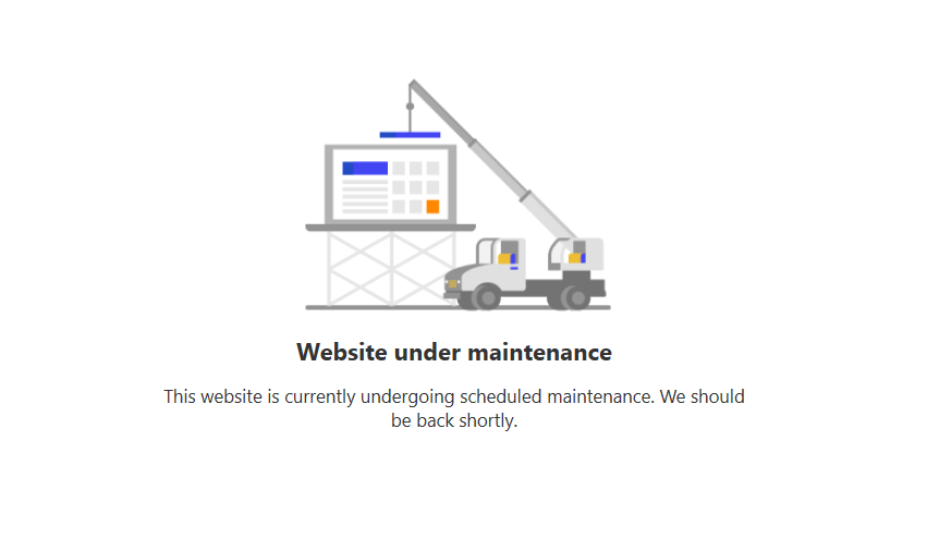 Page du mode de maintenance par défaut.