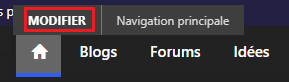 Modifier la navigation principale.