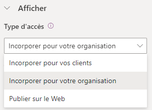 Type d’accès Power BI.