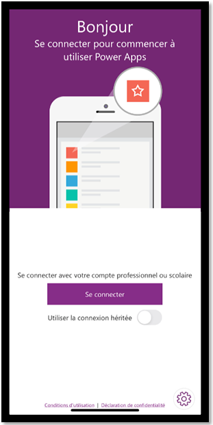Se connecter à Power Apps.