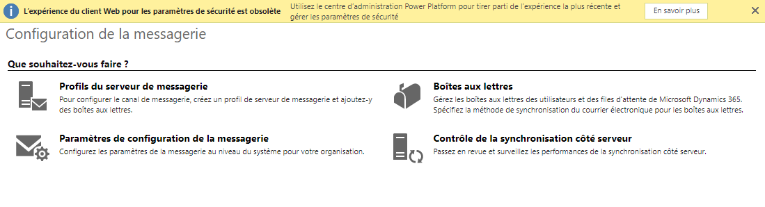 Configurer la synchronisation des e-mails.