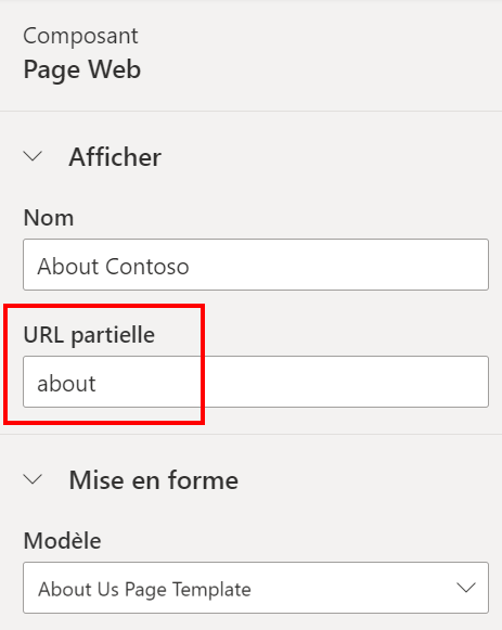 Utiliser À propos dans l’URL partielle.