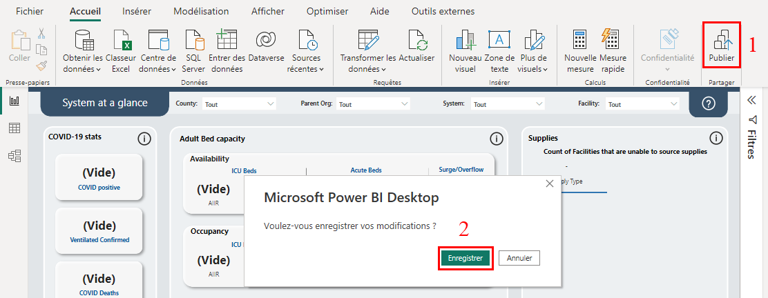 Enregistrer l’espace de travail Power BI.