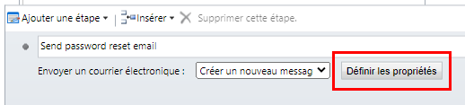 Définir les propriétés d’Envoyer un e-mail.