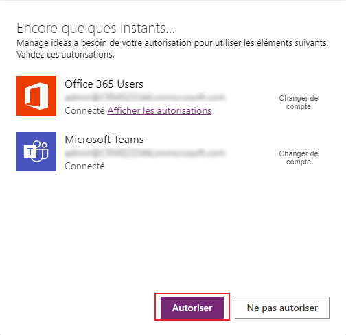 Sélectionner Autoriser pour permettre à l’application d’utiliser les connexions.