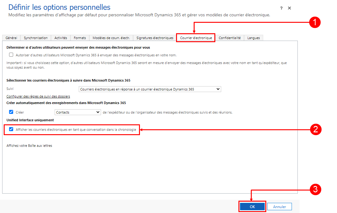 Activer la vue des e-mails en tant que conversation - option 2.