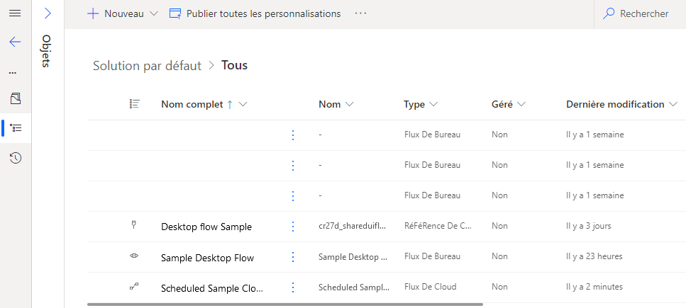 Capture d’écran d’un flux de bureau, d’un flux de cloud et d’une référence de connexion dans une solution