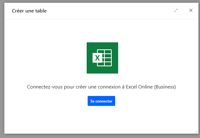 Capture d’écran de la configuration d’une action de connecteur s’il n’existe aucune référence de connexion compatible