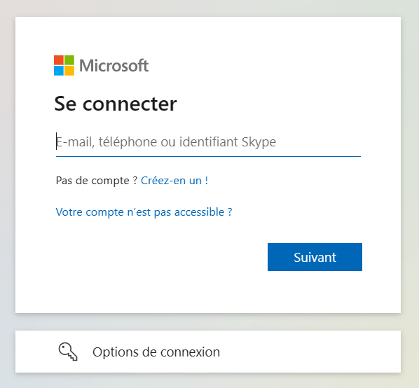 Écran de connexion Microsoft Entra.