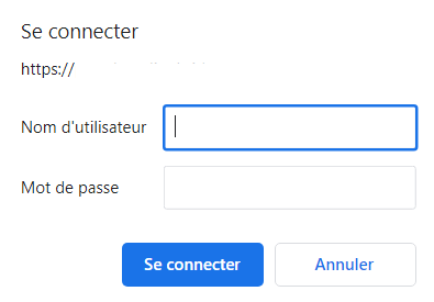 Fenêtre contextuelle de connexion au navigateur.