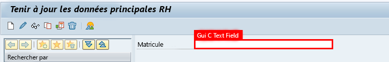 Capture d’écran de la fenêtre Maintenir les données de base des RH de l’application SAP Easy Access. Le champ Numéro personnel est sélectionné.