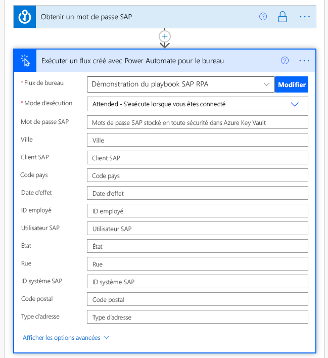 Capture d’écran de la boîte de dialogue Exécuter un flux généré par Power Automate Desktop avec Mode d’exécution sélectionné.