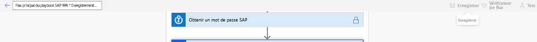 Capture d’écran du bouton Enregistrer dans le concepteur de flux Power Automate.