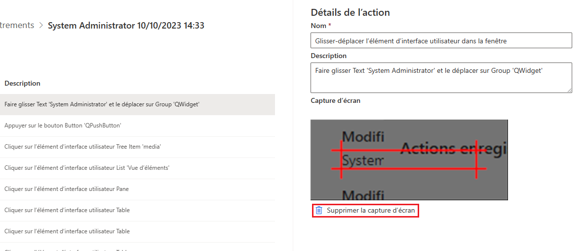 Capture d’écran des étapes pour sélectionner et supprimer.