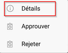 Capture d’écran de l’option Détails de l’écran Approbations dans l’application mobile Power Automate.