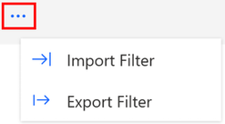 Capture d’écran de l’option Exporter les filtres.