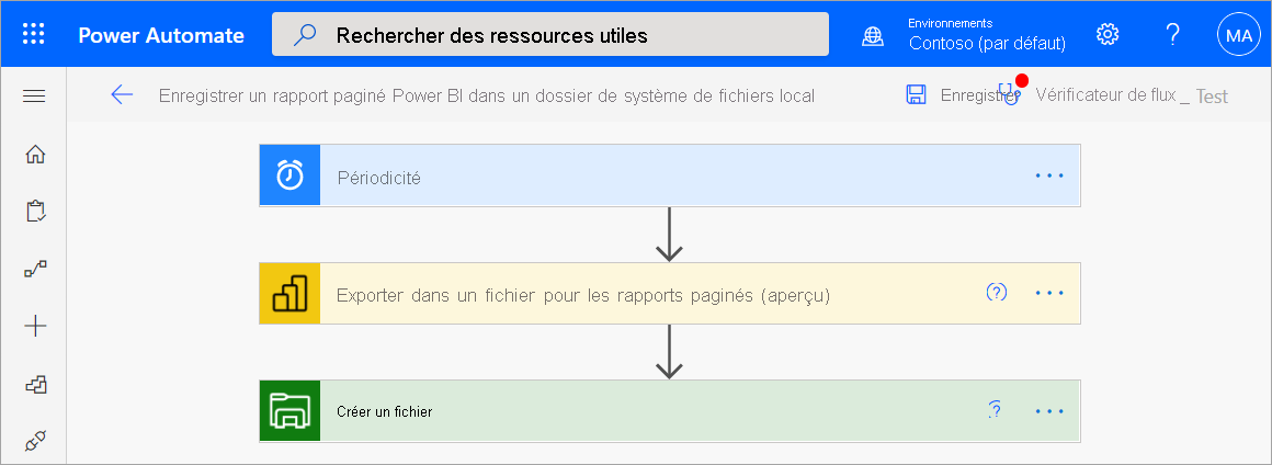 Configurez des exportations récurrentes d’un rapport paginé.