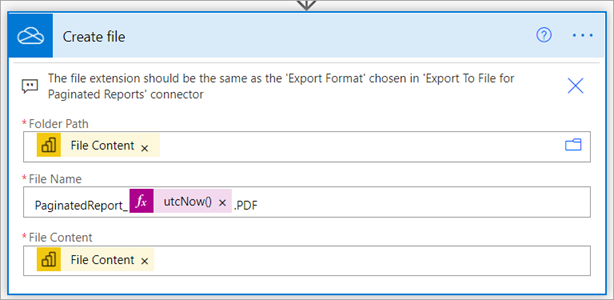 Screenshot that shows where to set the destination path for the file.