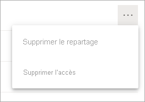 Capture d’écran de Plus d’options, Supprimer l’accès au tableau de bord.