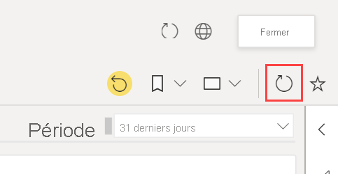 Capture d’écran de l’icône Actualiser.