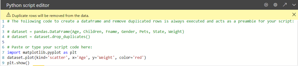 Capture d’écran montrant l’éditeur de script Python avec des commandes.