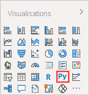 Capture d’écran montrant l’option Python dans Visualisations.