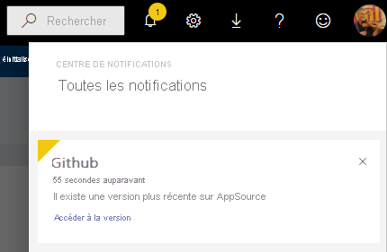 Screenshot of the Power BI notification icon expanded to show all notifications.