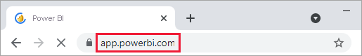 Capture d’écran d’un navigateur dans la barre d’adresses duquel figure l’adresse web de Power BI.