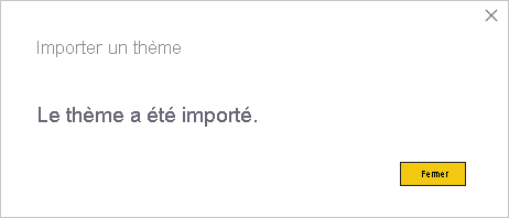 Capture d’écran de la boîte de dialogue Importer un thème.