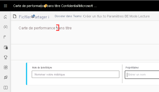 Capture d’écran de l’icône de modification qui s’affiche au survol et permet de renommer la carte de performance.