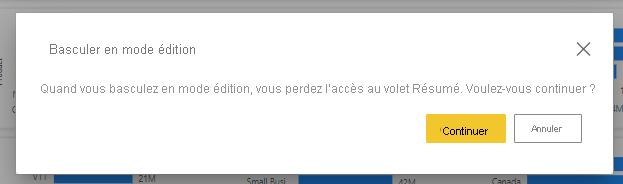 Capture d’écran du basculement en mode d’édition au mode de création rapide.