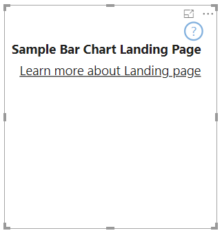 Capture d’écran d’un exemple de page de destination de visuel Power BI.