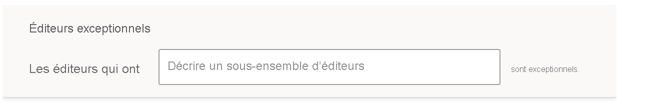 Capture d’écran de la section qui définit le terme nommé Awesome (publishers).