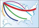 Capture d’écran montrant une carte dont la couleur et la largeur varient.