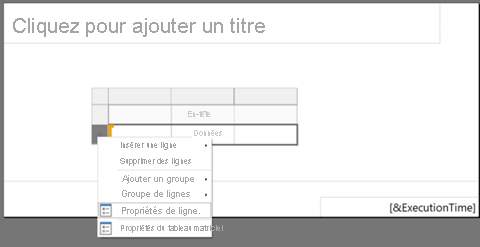 Capture d’écran de la sélection des propriétés de ligne.