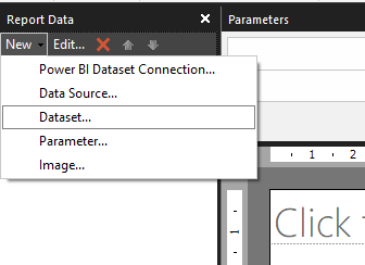 Capture d’écran montrant l’option Dataset.