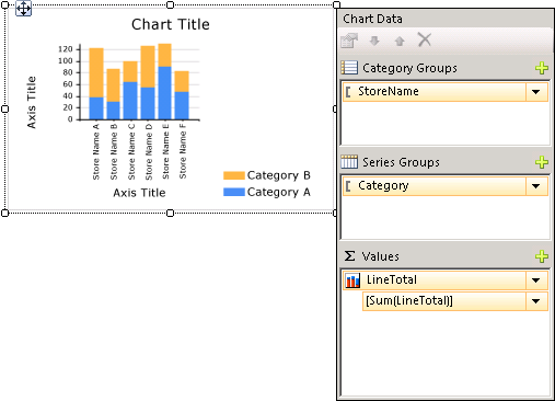 Capture d’écran du graphique montrant les propriétés de graphique.