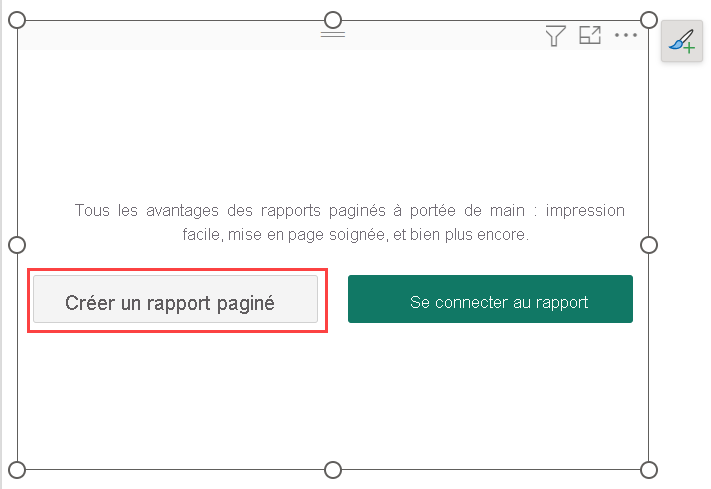 sélectionnez Créer un rapport paginé.