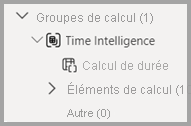 Capture d’écran de la zone Groupes de calcul dans l’Explorateur de modèles.