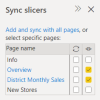 Capture d’écran de Synchroniser le segment District Monthly Sales.