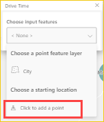 Capture d’écran montrant l’option Cliquer pour ajouter un point sélectionnée dans le volet Temps de trajet.