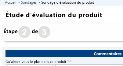 Suivez la progression à l’aide d’un numéro.