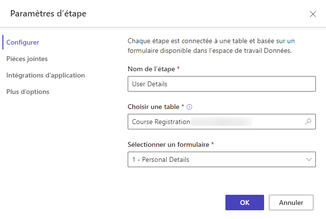 Capture d’écran Ajouter un menu de formulaire à plusieurs étapes.