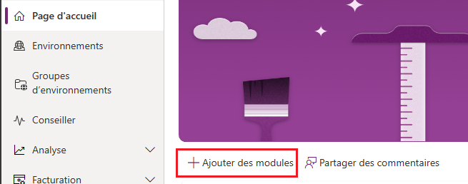 Capture d’écran qui montre comment ajouter une carte de conseiller à votre page d’accueil.