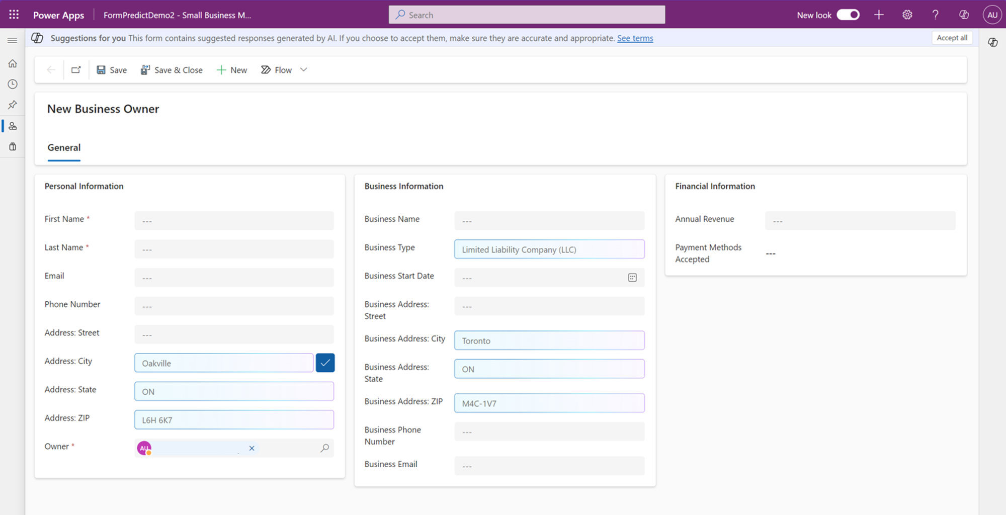 2402 Form filling assistance accept button