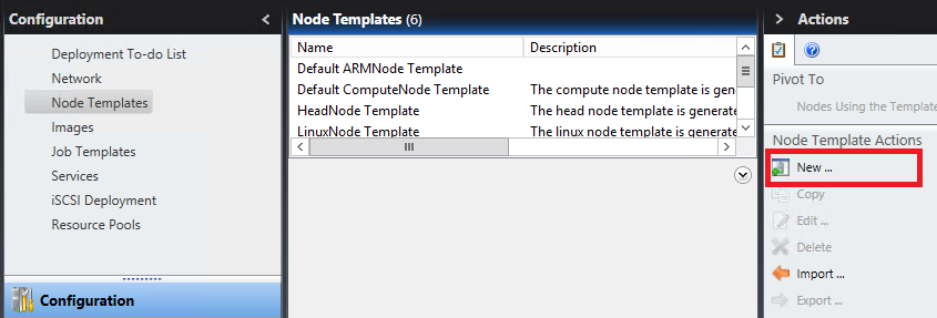 Capture d’écran montrant la page Configuration des modèles notés.