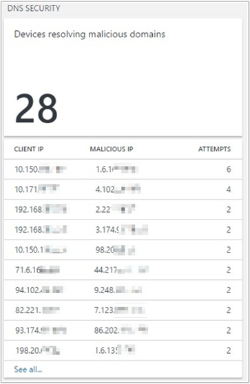 Capture d’écran montrant la section Sécurité DNS.